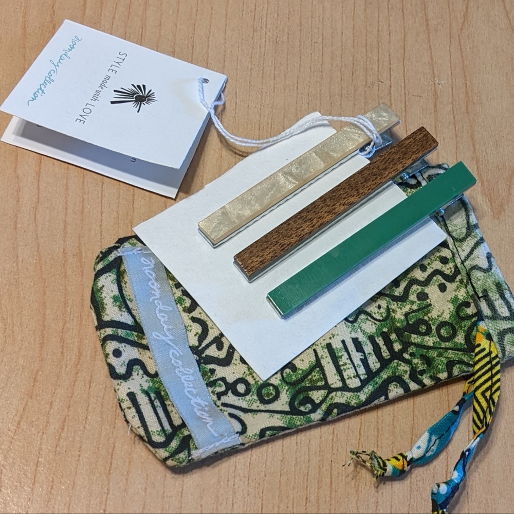 Noonday Collection earth tone hair clips set of 3